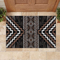 Classic Tukutuku Pattern Aotearoa Rubber Doormat Niho Taniwha and Puhoro Motifs
