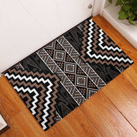 Classic Tukutuku Pattern Aotearoa Rubber Doormat Niho Taniwha and Puhoro Motifs