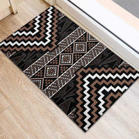 Classic Tukutuku Pattern Aotearoa Rubber Doormat Niho Taniwha and Puhoro Motifs