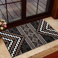 Classic Tukutuku Pattern Aotearoa Rubber Doormat Niho Taniwha and Puhoro Motifs