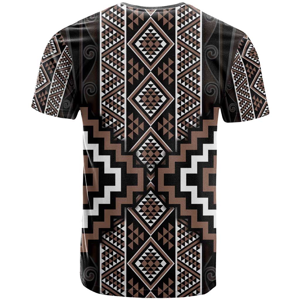 Classic Tukutuku Pattern Aotearoa T Shirt Niho Taniwha and Puhoro Motifs LT7 - Polynesian Pride