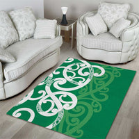 Pounamu Green Maori Area Rug Koru Kowhaiwhai LT7 - Polynesian Pride