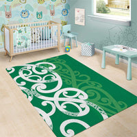 Pounamu Green Maori Area Rug Koru Kowhaiwhai LT7 - Polynesian Pride