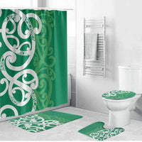 Pounamu Green Maori Bathroom Set Koru Kowhaiwhai LT7 Bathroom Set (4 pcs) Green - Polynesian Pride