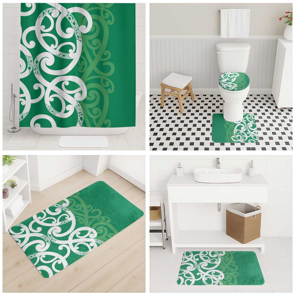 Pounamu Green Maori Bathroom Set Koru Kowhaiwhai LT7 - Polynesian Pride