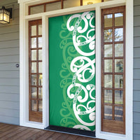 Pounamu Green Maori Door Cover Koru Kowhaiwhai - Polynesian Pride
