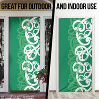Pounamu Green Maori Door Cover Koru Kowhaiwhai - Polynesian Pride