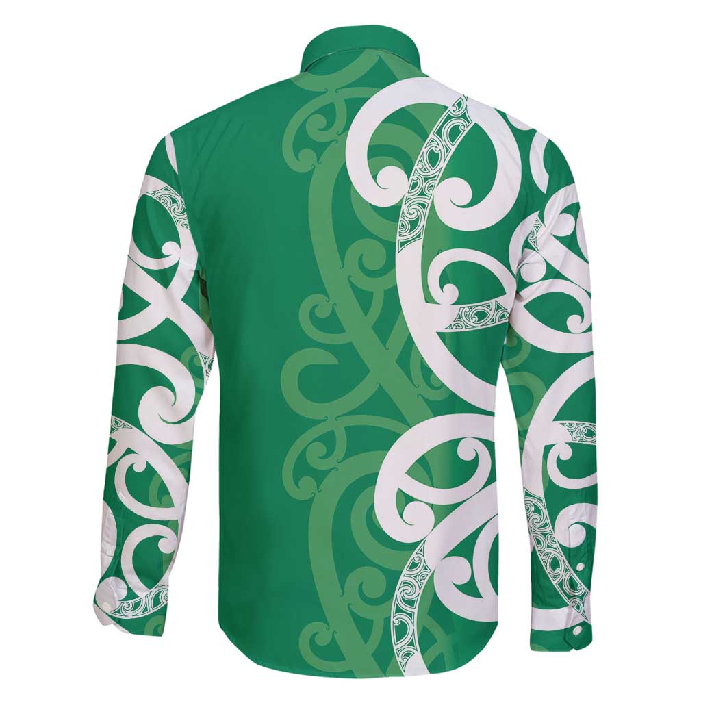 Pounamu Green Maori Family Matching Summer Maxi Dress and Hawaiian Shirt Koru Kowhaiwhai LT7 - Polynesian Pride