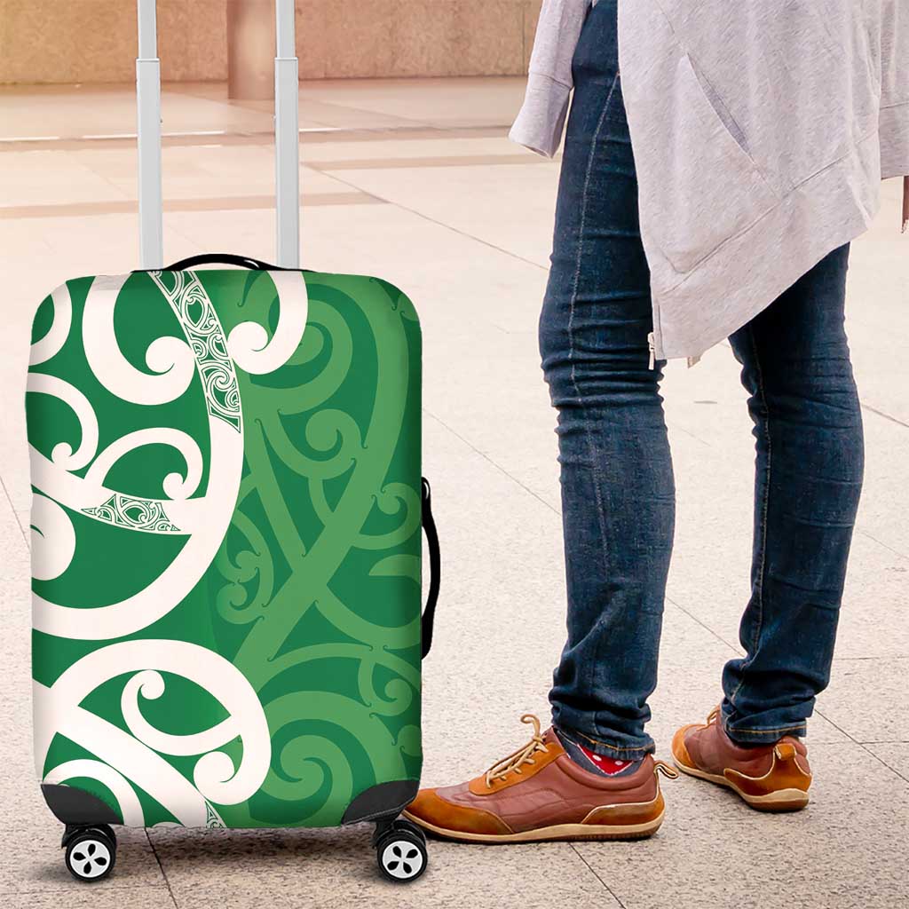 Pounamu Green Maori Luggage Cover Koru Kowhaiwhai LT7 Green - Polynesian Pride
