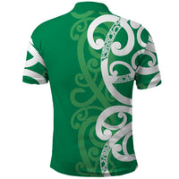 Pounamu Green Maori Polo Shirt Koru Kowhaiwhai - Polynesian Pride