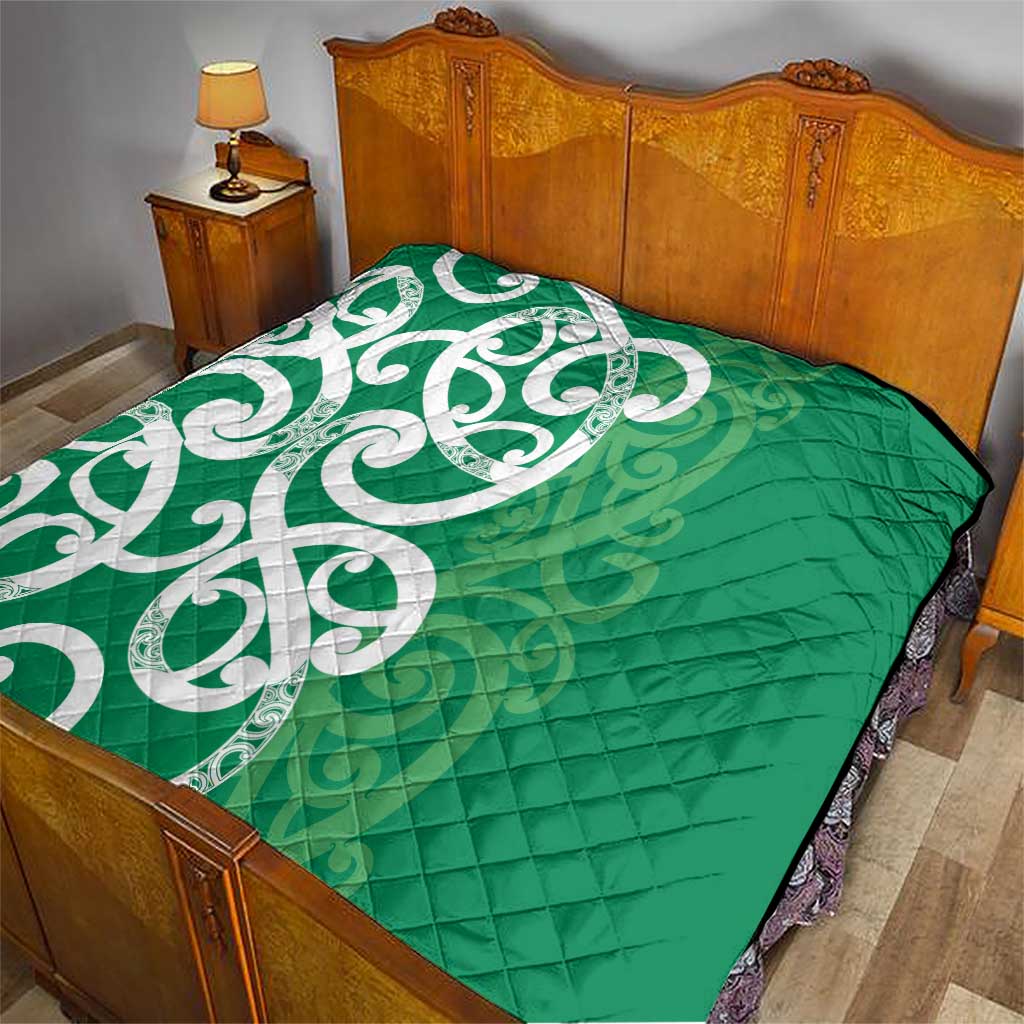 Pounamu Green Maori Quilt Koru Kowhaiwhai LT7 - Polynesian Pride