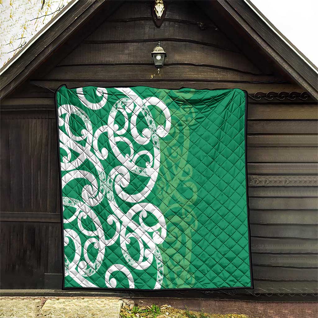 Pounamu Green Maori Quilt Koru Kowhaiwhai LT7 - Polynesian Pride