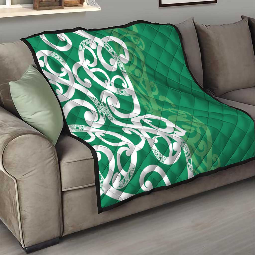 Pounamu Green Maori Quilt Koru Kowhaiwhai LT7 - Polynesian Pride