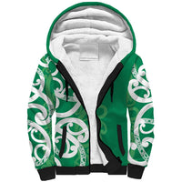 Pounamu Green Maori Sherpa Hoodie Koru Kowhaiwhai LT7 Unisex Green - Polynesian Pride