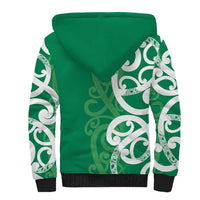 Pounamu Green Maori Sherpa Hoodie Koru Kowhaiwhai LT7 - Polynesian Pride
