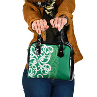 Pounamu Green Maori Shoulder Handbag Koru Kowhaiwhai LT7 One Size Green - Polynesian Pride