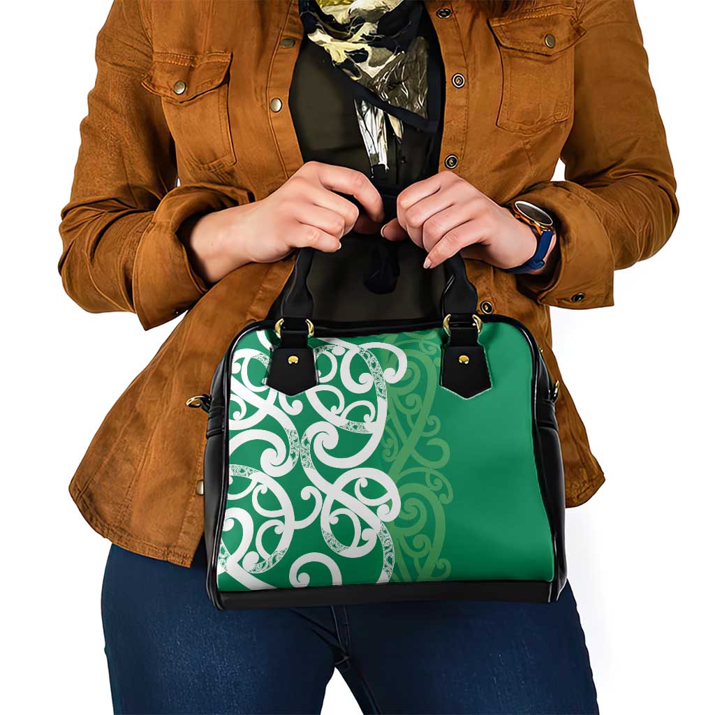 Pounamu Green Maori Shoulder Handbag Koru Kowhaiwhai LT7 - Polynesian Pride
