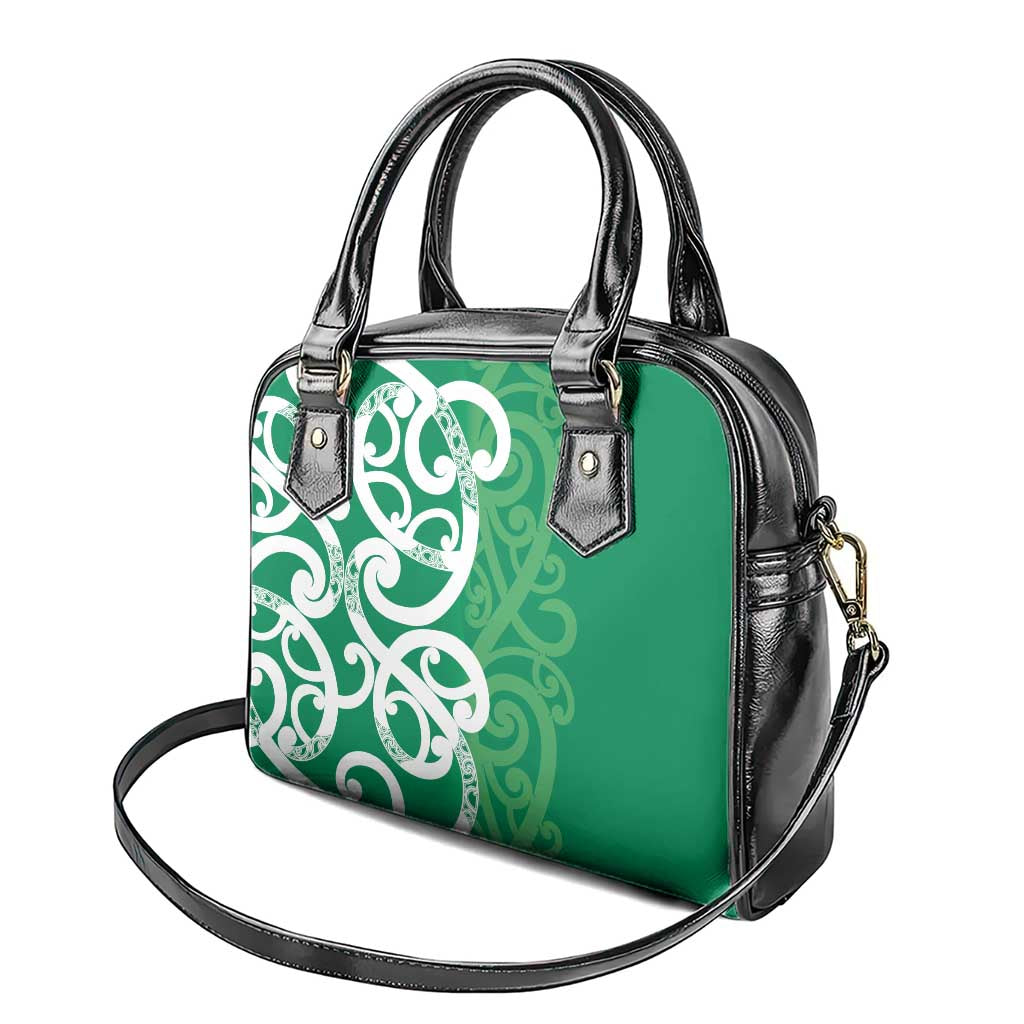 Pounamu Green Maori Shoulder Handbag Koru Kowhaiwhai LT7 - Polynesian Pride
