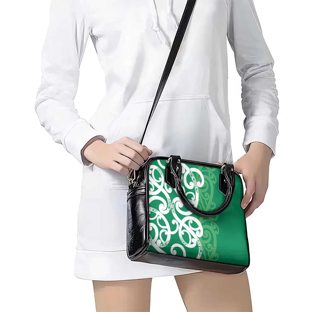Pounamu Green Maori Shoulder Handbag Koru Kowhaiwhai LT7 - Polynesian Pride