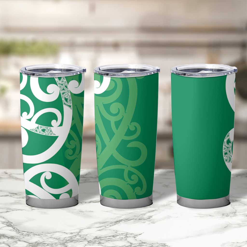 Pounamu Green Maori Tumbler Cup Koru Kowhaiwhai LT7 - Polynesian Pride