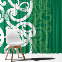 Pounamu Green Maori Window Curtain Koru Kowhaiwhai LT7 - Polynesian Pride