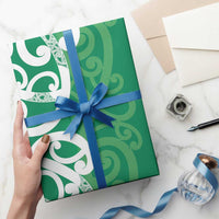 Pounamu Green Maori Wrapping Paper Koru Kowhaiwhai