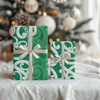Pounamu Green Maori Wrapping Paper Koru Kowhaiwhai