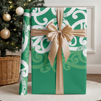 Pounamu Green Maori Wrapping Paper Koru Kowhaiwhai