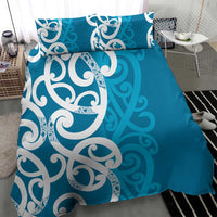 Azure Blue Maori Bedding Set Koru Kowhaiwhai - Polynesian Pride