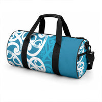 Azure Blue Maori Duffle Bag Koru Kowhaiwhai