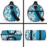 Azure Blue Maori Duffle Bag Koru Kowhaiwhai