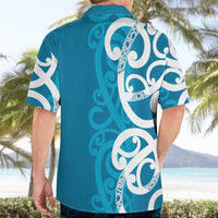 Azure Blue Maori Hawaiian Shirt Koru Kowhaiwhai - Polynesian Pride
