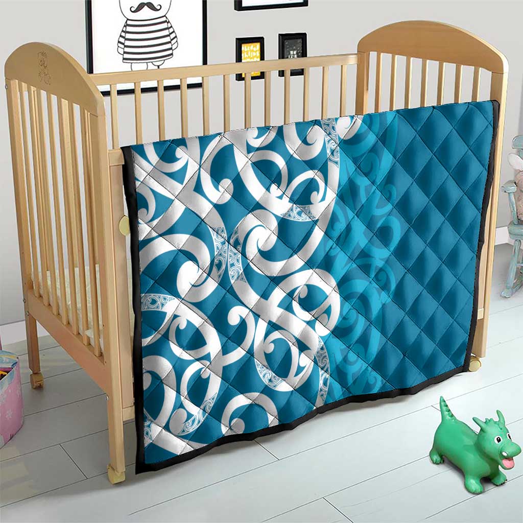 Azure Blue Maori Quilt Koru Kowhaiwhai LT7 - Polynesian Pride