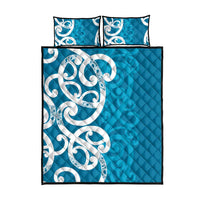 Azure Blue Maori Quilt Bed Set Koru Kowhaiwhai - Polynesian Pride