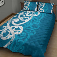 Azure Blue Maori Quilt Bed Set Koru Kowhaiwhai - Polynesian Pride