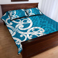 Azure Blue Maori Quilt Bed Set Koru Kowhaiwhai - Polynesian Pride