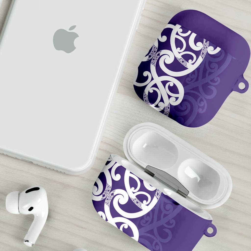 Violet Green Maori AirPods Case Koru Kowhaiwhai LT7 - Polynesian Pride