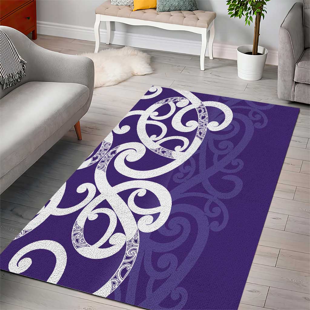 Violet Green Maori Area Rug Koru Kowhaiwhai LT7 - Polynesian Pride
