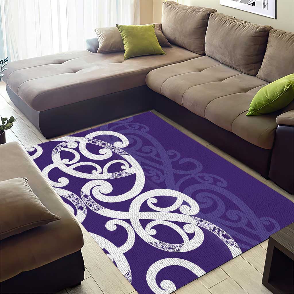 Violet Green Maori Area Rug Koru Kowhaiwhai LT7 - Polynesian Pride