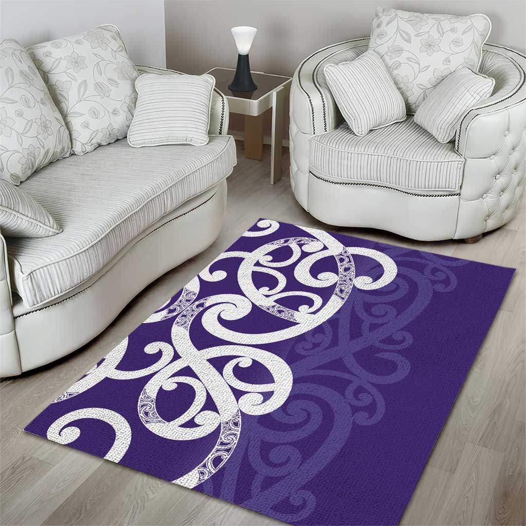 Violet Green Maori Area Rug Koru Kowhaiwhai LT7 - Polynesian Pride