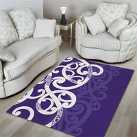 Violet Green Maori Area Rug Koru Kowhaiwhai LT7 - Polynesian Pride