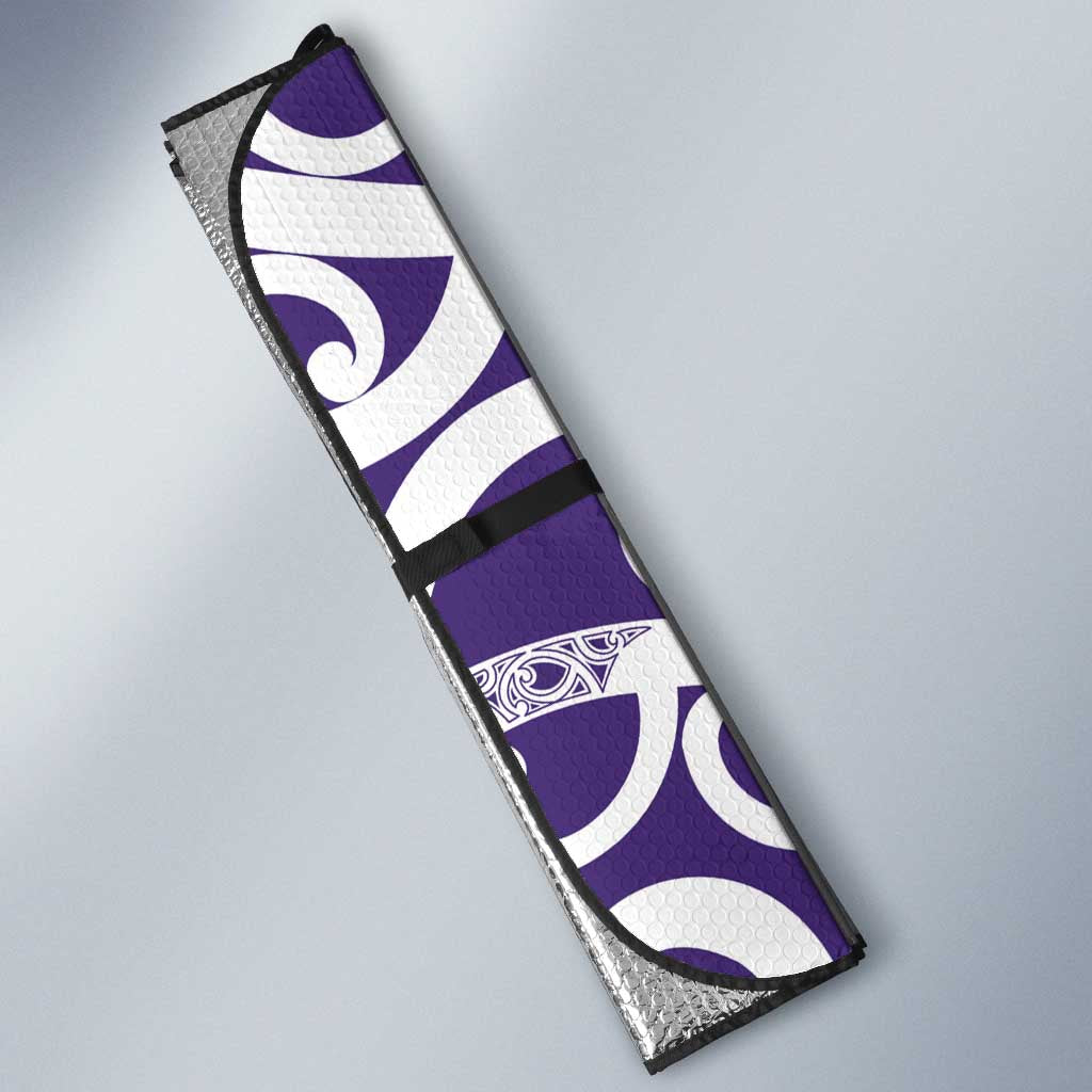 Violet Green Maori Auto Sun Shade Koru Kowhaiwhai - Polynesian Pride