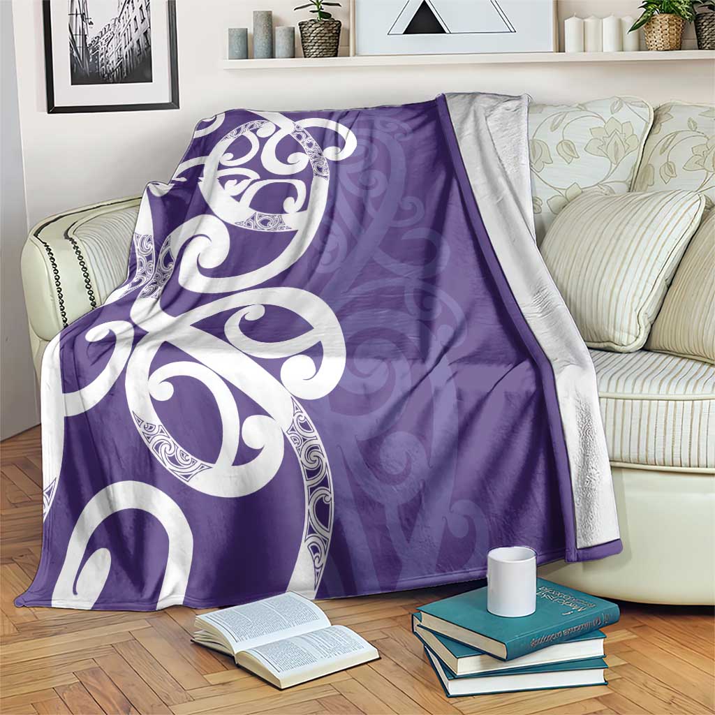Violet Green Maori Blanket Koru Kowhaiwhai LT7 Violet - Polynesian Pride