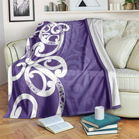 Violet Green Maori Blanket Koru Kowhaiwhai LT7 Violet - Polynesian Pride