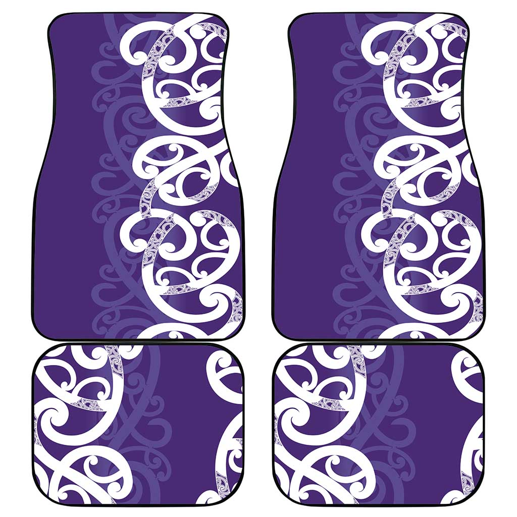 Violet Green Maori Car Mats Koru Kowhaiwhai LT7 - Polynesian Pride