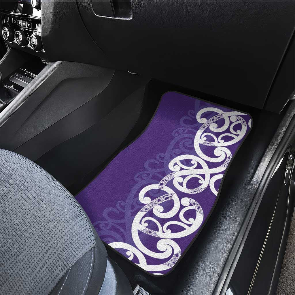 Violet Green Maori Car Mats Koru Kowhaiwhai LT7 - Polynesian Pride