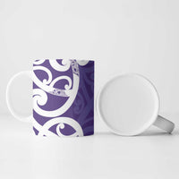 Violet Green Maori Ceramic Mug Koru Kowhaiwhai - Polynesian Pride