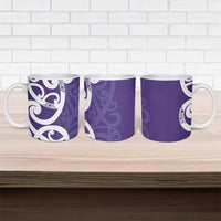 Violet Green Maori Ceramic Mug Koru Kowhaiwhai - Polynesian Pride