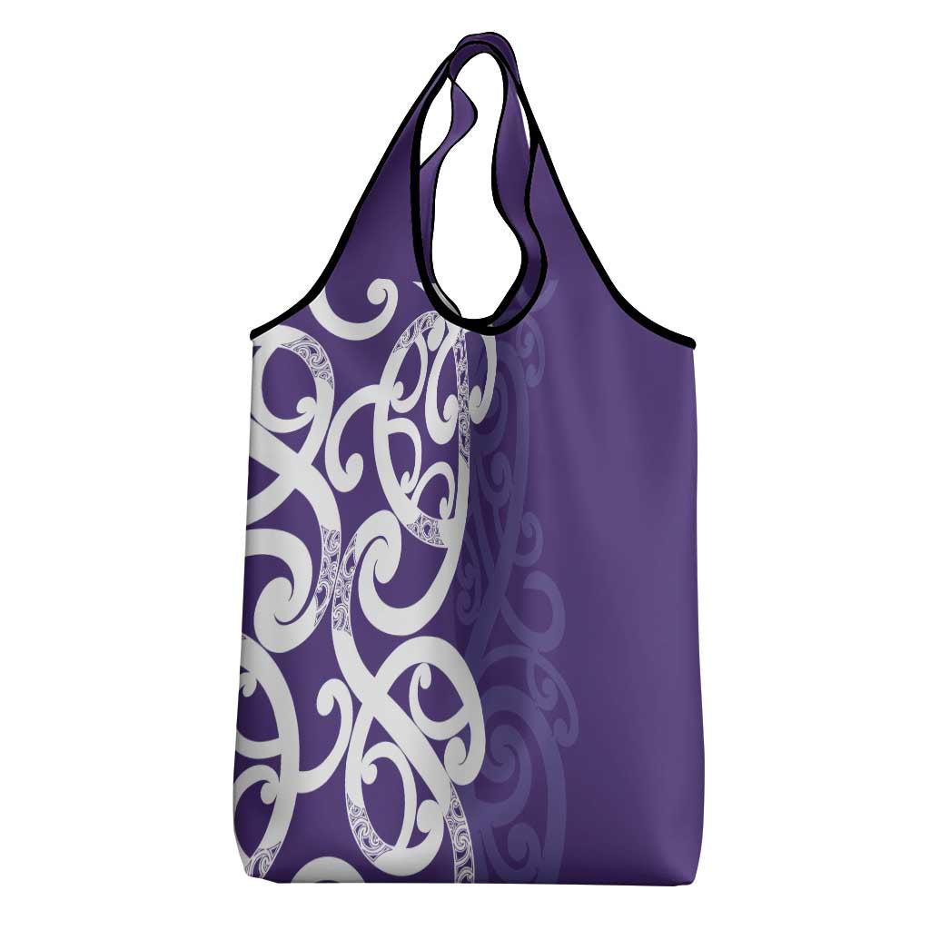 Violet Green Maori Grocery Bag Koru Kowhaiwhai LT7 - Polynesian Pride