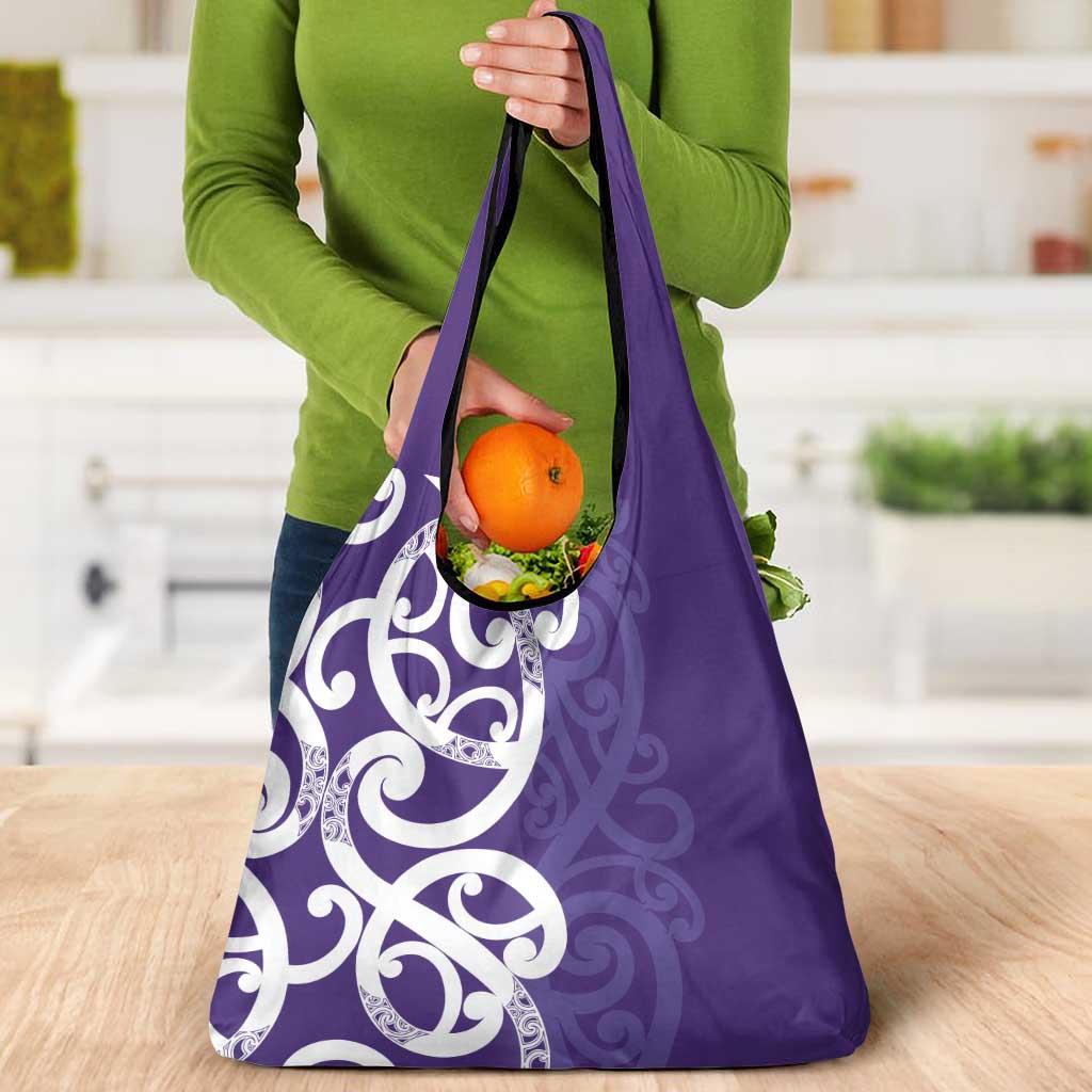 Violet Green Maori Grocery Bag Koru Kowhaiwhai LT7 - Polynesian Pride